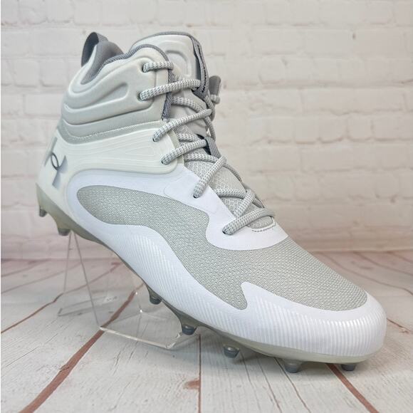 Under Armour Command MC Mid White Lacrosse Cleats Mens Size 13 (3025639-100) - Picture 1 of 10